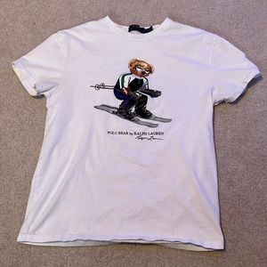 Polo Ralph Lauren Men’s Polo Bear Skiing White T-Shirt Size Small